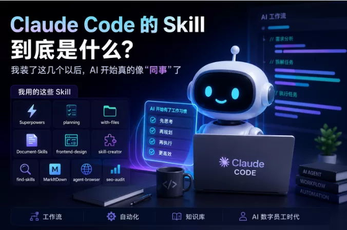 Claude Code 的 Skill 到底是什么？我装完以后，才发现 AI 开始“像人一样工作”了